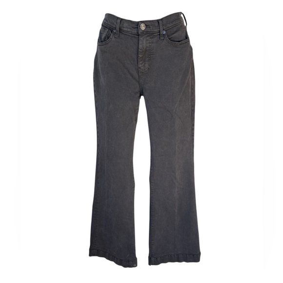 7 FOR ALL MANKIND women’s denim black jeans wide / straight leg preloved - Picture 1 of 7